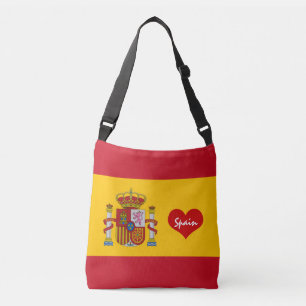 Spanish flag with red heart / fashion crossbody bag
