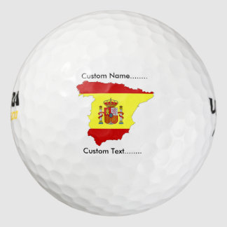 Spanish Flag with Spanish Emblem on a Golf Ball. Golf Balls