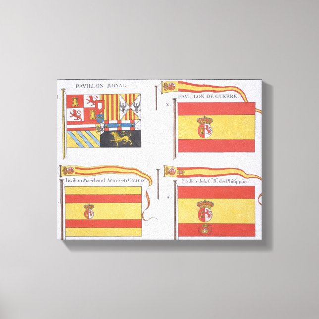 Spanish Flags, from a French book of Flags, c.1819 Canvas Print (Front)