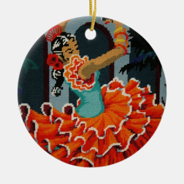 Spanish Flamenco Dancer Ornament (Front)