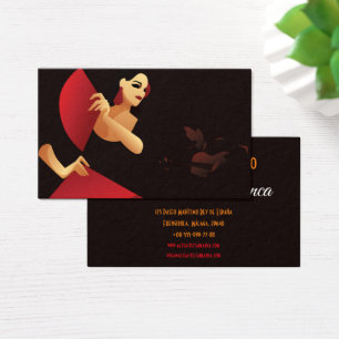 Spanish flamenco dancer with fan. black and red