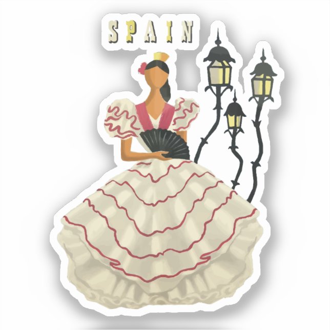 Spanish Flamenco Dancer woman Spain Travel Art  (Front)