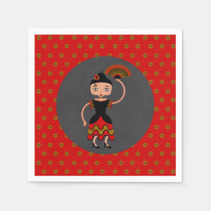 Spanish Flamengo Dancing Birthday Party Napkin