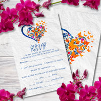 Spanish Floral Heart & Butterflies Mexican Wedding