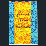 Spanish floral print calendar<br><div class="desc">Spanish floral print calender:
Exclusive designs from Eldragonfly Barcelona</div>