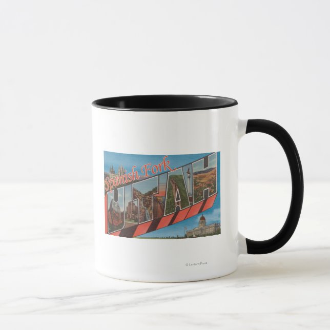 Spanish Fork, Utah - Large Letter Scenes Mug (Right)