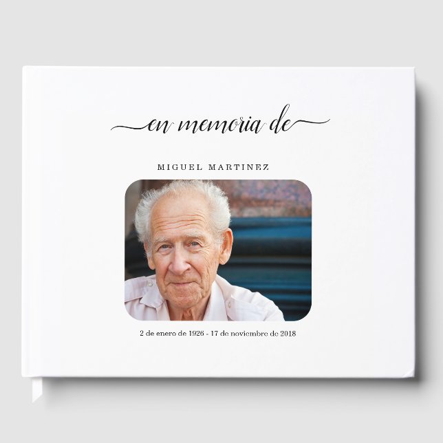 Spanish Funeral Guest Book / Memorial Sign In (Front)