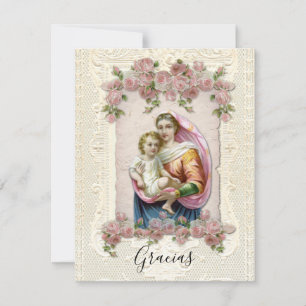 Spanish Funeral Sympathy Religious Thank You Card