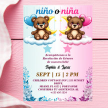 spanish gender reveal Nino o Nina Bear