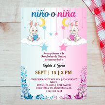 spanish gender reveal Nino o Nina