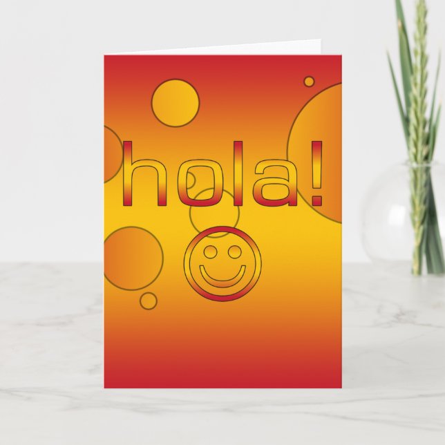 Spanish Gifts : Hello / Hola Face Card (Front)