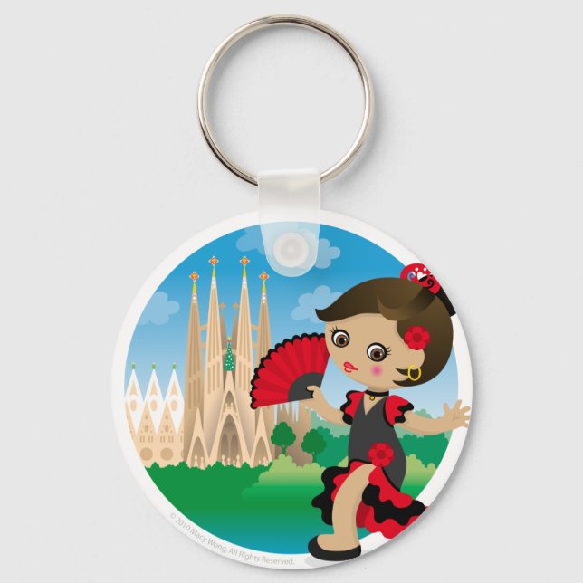 Spanish girl keychain (Front)