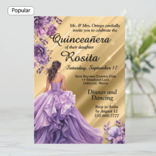 Spanish Girls 15th Birthday Quinceanera invitation