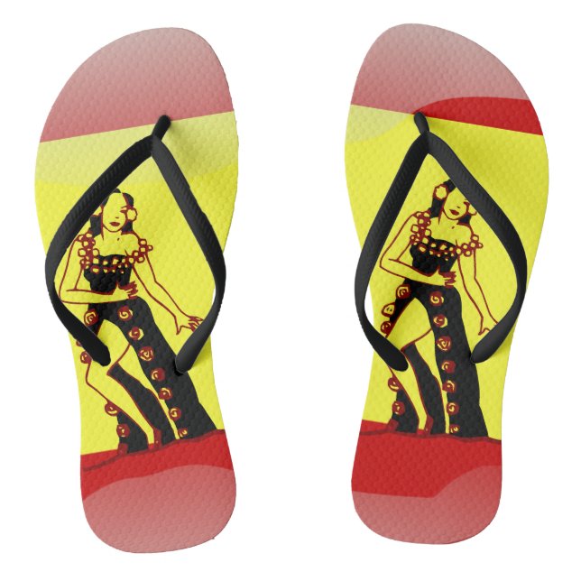 Spanish glossy flag flip flops (Footbed)