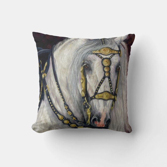 Spanish Gold - Designer Horse Pillow (Front)