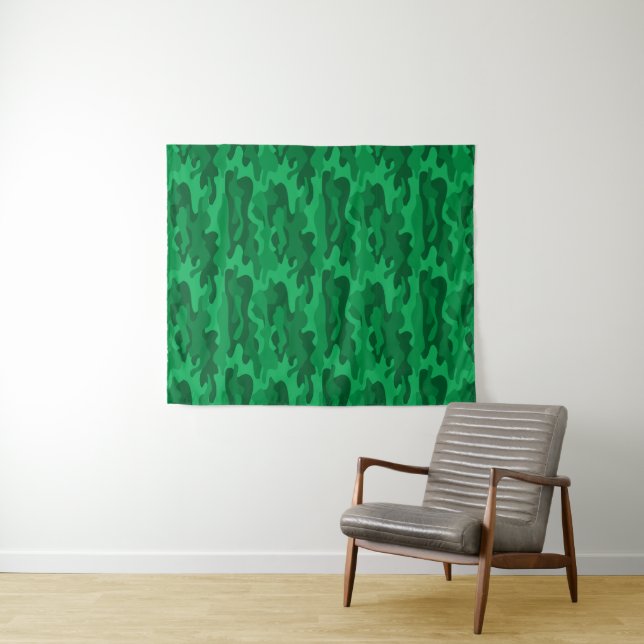 Spanish Green Monocolor Camo Tapestry (In Situ (Horizontal))