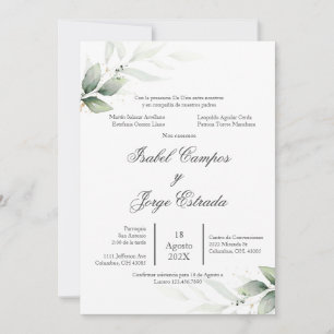 Spanish Greenery Wedding Invitation