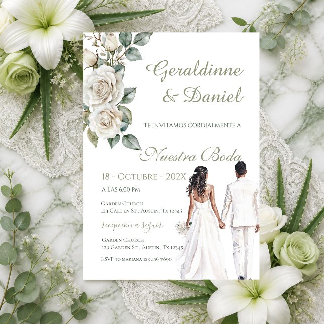 Spanish Greenery Wedding Invitation (Creator Uploaded)