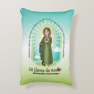 Spanish GRN Bg Kids FOL Mary Icon + Unity Prayer  Accent Pillow