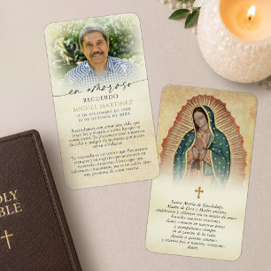 Spanish Guadalupe Prayer Memorial Photo Cards