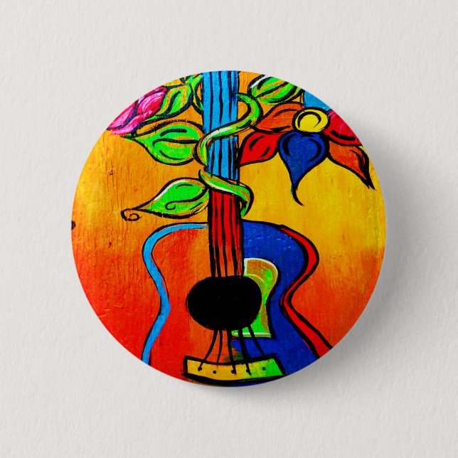 Spanish Guitar 2 Inch Round Button (Front)