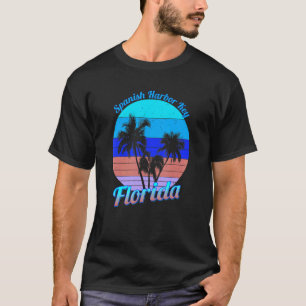 Spanish Harbour Key Florida Retro Tropical Palm Tr T-Shirt