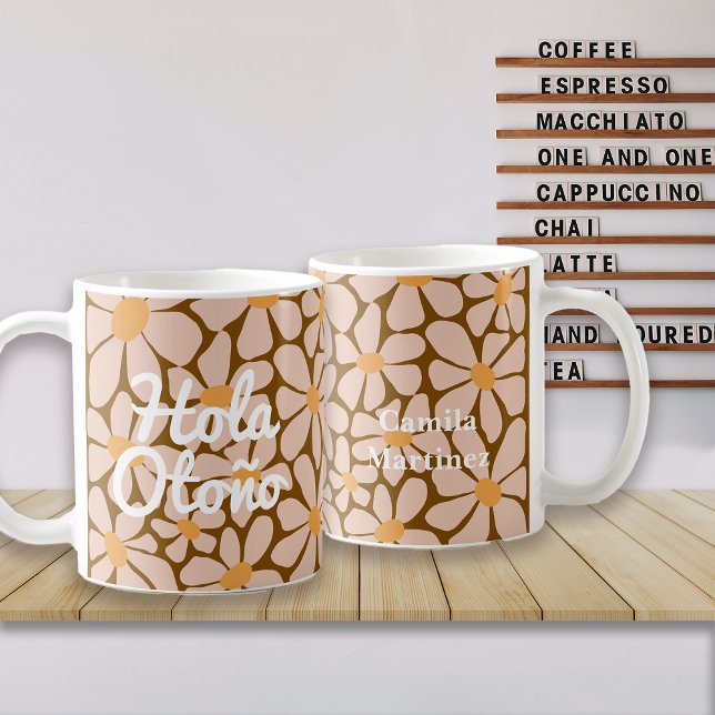 Spanish Hello Autumn Fall Vibes Personalize Coffee Mug (Creator Uploaded)
