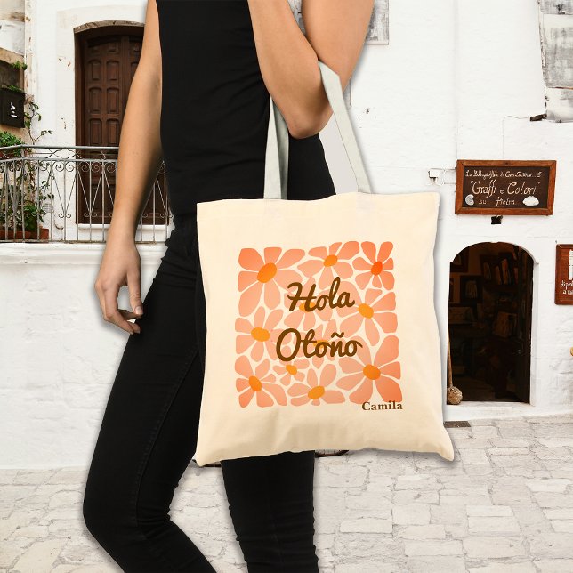 Spanish Hello Autumn Fall Vibes Personalize Tote Bag (Creator Uploaded)