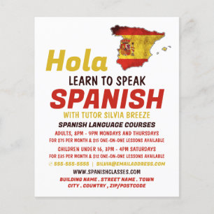 Spanish Hola, Spanish Language Course Flyer