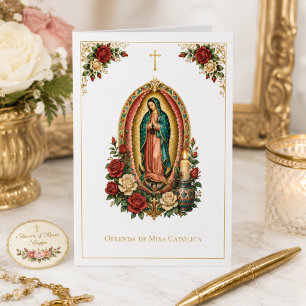Spanish Holy Sacrifice of Mass Offering Guadalupe Card