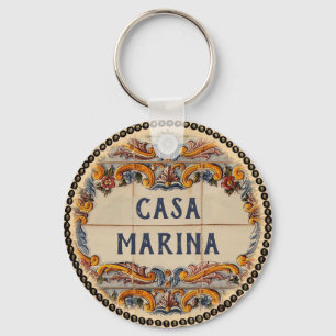 Spanish House Sign (text customizable) Keychain