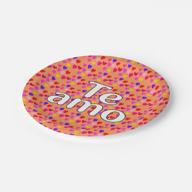 Spanish - I love you Paper Plate (Angled)