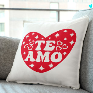 Spanish I Love You Te Amo Red Valentine's Day Throw Pillow
