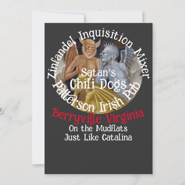 Spanish Inquisition Wine Cheese Dinner Party 2049 Invitation (Front)