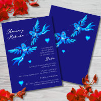 Spanish, Invitación Boda Mexicana Colibrí Azul