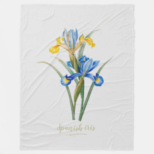 Spanish iris by Pierre-Joseph Redouté Fleece Blanket