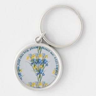 Spanish iris by Pierre-Joseph Redouté Keychain