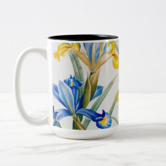 Spanish iris by Pierre-Joseph Redouté Two-Tone Coffee Mug