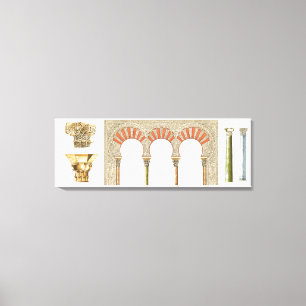 Spanish islamic caliphate art. Arches capitals Canvas Print