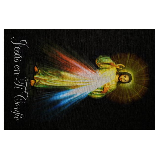 Spanish Jesus Divine Mercy  Faustina  202 Fabric (Fat Quarter)