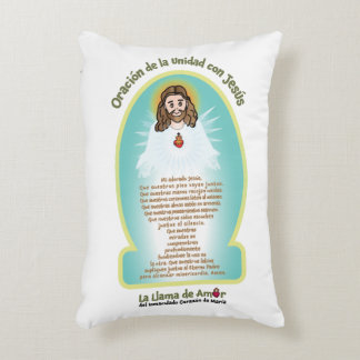 Spanish Kids FOL Mama Mary Icon + Unity Prayer  Accent Pillow