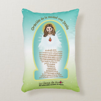 Spanish Kids FOL Mama Mary Icon + Unity Prayer  Accent Pillow