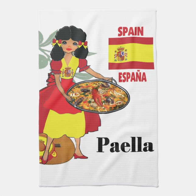 Spanish Kitchen towel- Paella Towel (Vertical)