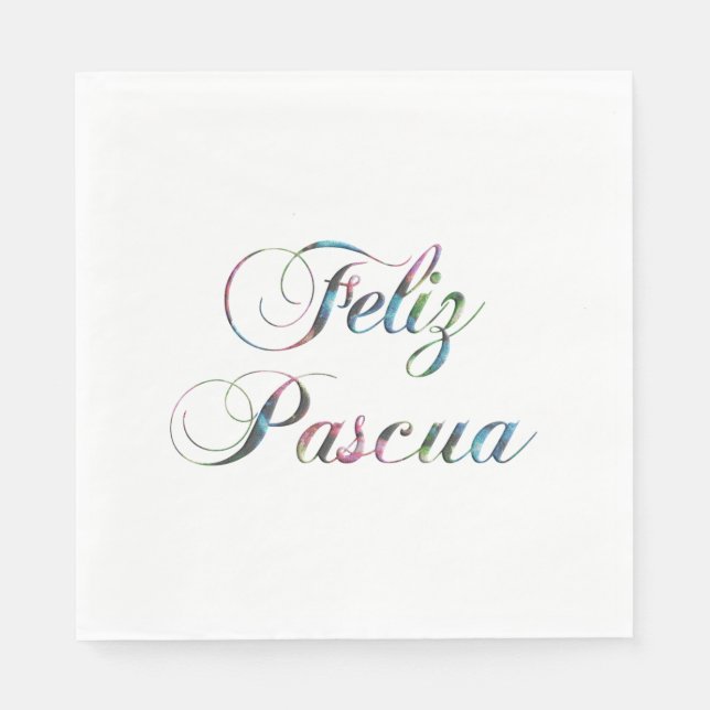 Spanish Language Easter Feliz Pascua Napkins (Front)