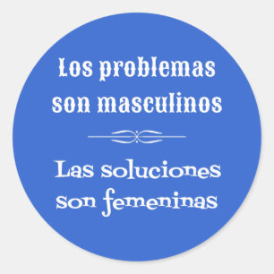 Spanish language learning grammar quote blue classic round sticker