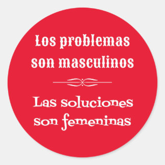 Spanish language learning grammar quote red classic round sticker