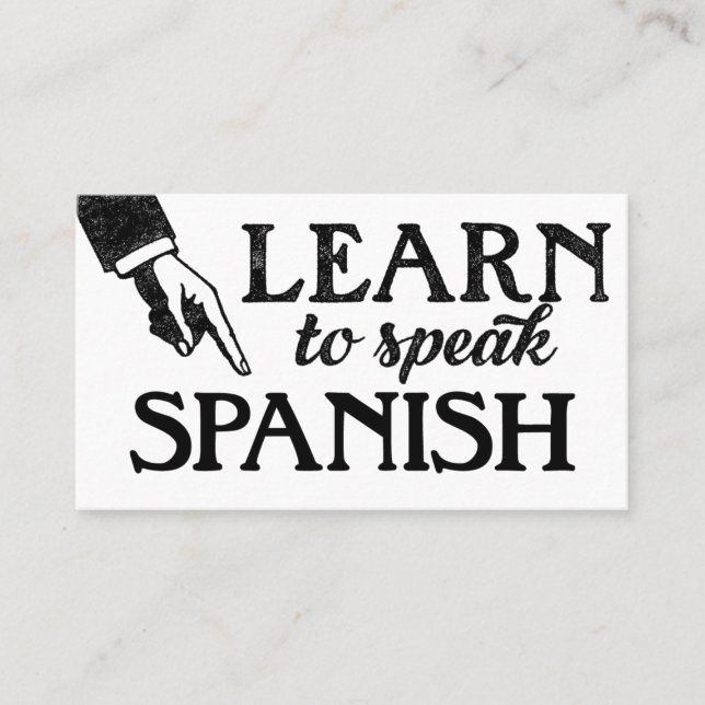 Spanish Language Lessons Business Cards (Front)