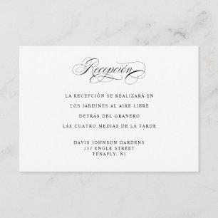Spanish Language Reception and Directions Enclosur Enclosure Card