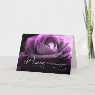 Spanish Loss of a Mother Sympathy Purple Rose Card