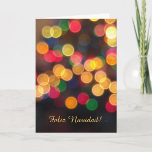Spanish: luces navideñas -Christmas lights Holiday Card